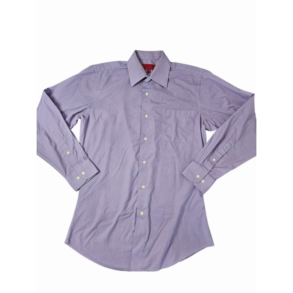 Bergamo New York Fitted Dress Shirt‎ Lavender Purple Men’s Small 14–14.5